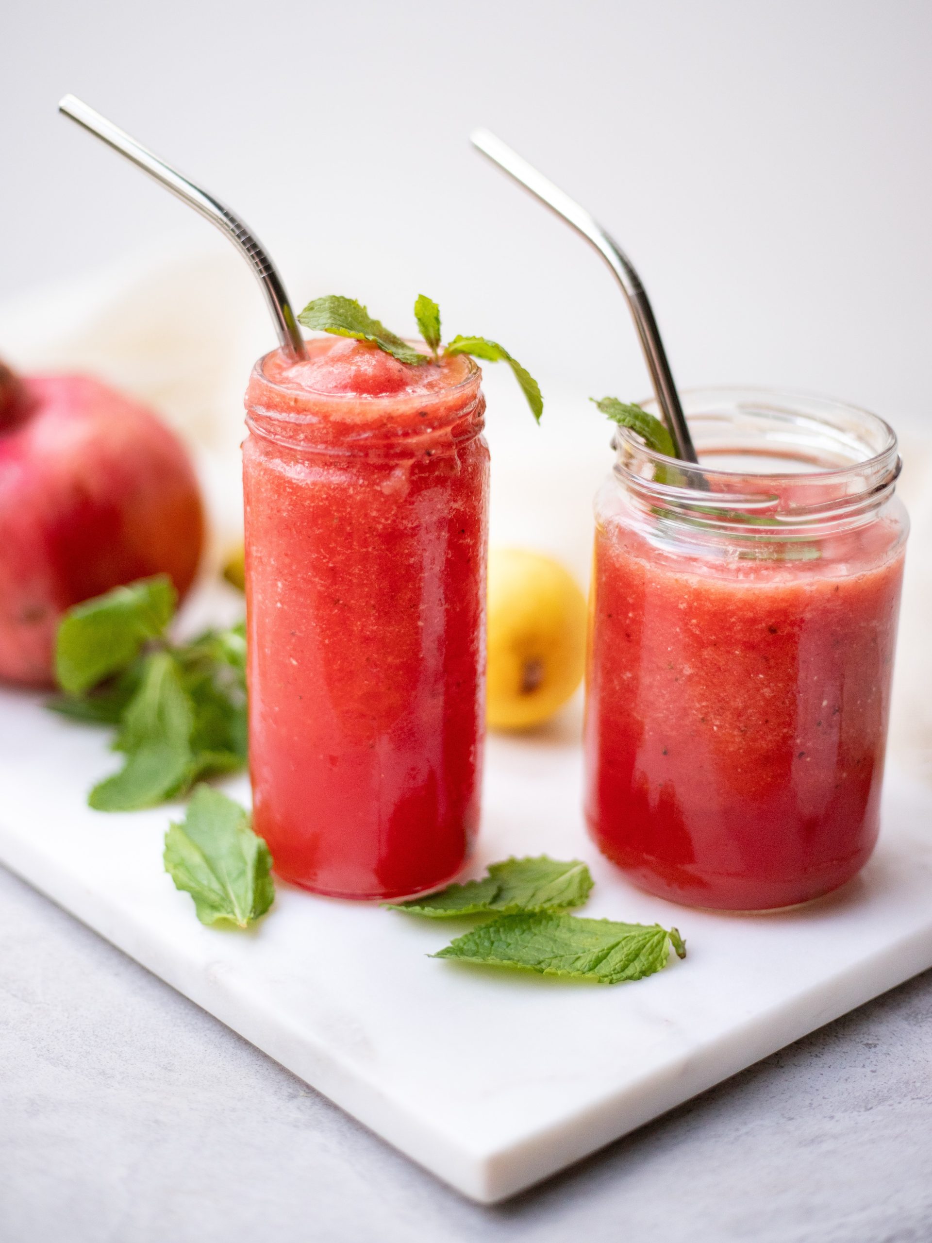 Kristin Hedstrom Frozen Watermelon Mojitos healthy summer bbq drink frozen watermelon mojito